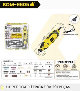 KIT RETIFICA ELETRICA 127V-191PECAS BOMVINK