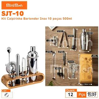 KIT CAIPIRINHA BARTENDER INOX 10 PEÇAS 500ML MINIMEN