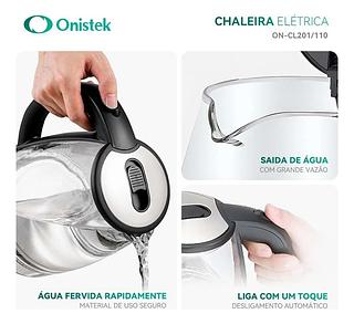 CHALEIRA ELETRICA 1.8L 1200W ONISTEK