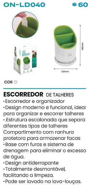 ESCORREDOR E ORGANIZADOR DE TALHERES ONISTEK