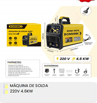 MÁQUINA DE SOLDA 220V 4.6KW