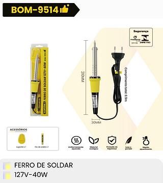 FERRO DE SOLDAR 220V-40W BOMVINK