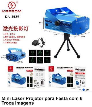 MINI LASER PROJETOR PARA FESTA COM 6 TROCA IMAGENS KAPBOM