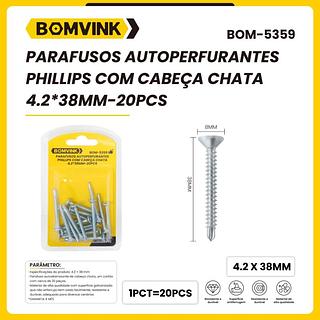 PARAFUSOS AUTOPERFURANTES PHILLIPS COM CABEÇA BOMVINK