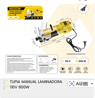 TUPIA MANUAL LAMINADORA 110V 600W