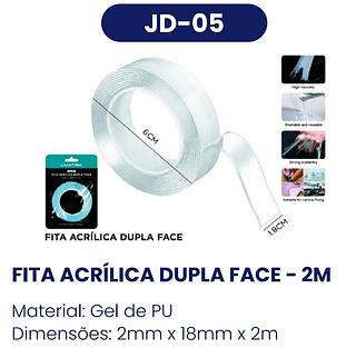 FITA ACRILICA DUPLA FACE 2MM*18MM*2M LUATEK