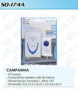 CAMPAINHA SEM FIO 110-220V IT-BLUE