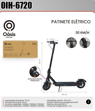PATINETE ELETRICO 30KM/H OÁSIS MARKET