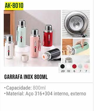 GARRAFA TÉRMICA AÇO INOXIDAVEL 304 800ML TOMATE
