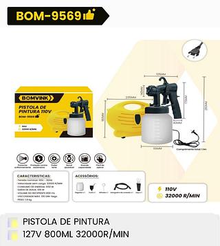 PISTOLA DE PINTURA 127V BOMVINK