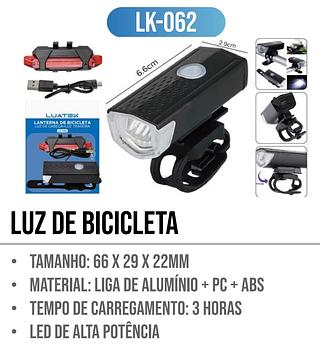 LANTERNA DE BICICLETA 1100MAH LUATEK