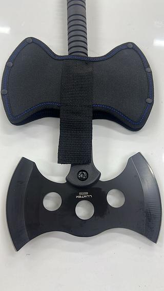 MACHADINHA TOMAHAWK MACHADO DUPLO, PRETO COM BAINHA LUATEK