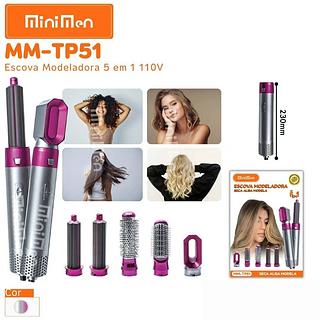 ESCOVA MODELADORA SECA ALISA MODELA KIT 5EM1 MINIMEN