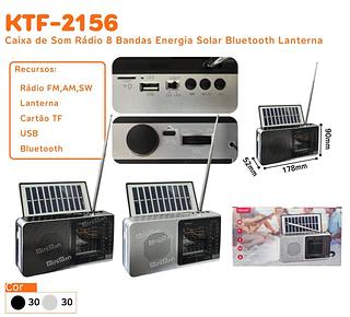 CAIXA DE SOM RADIO 8 BANDAS ENERGIA SOLAR BLUETOOTH LANTERNA