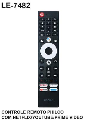 CONTROLE REMOTO PHILCO COM NETFLIX / YOUTUBE / PRIME VIDEO LELONG
