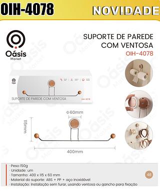SUPORTE DE PAREDE COM VENTOSA OÁSIS MARKET