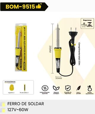 FERRO DE SOLDAR 127V-60W BOMVINK
