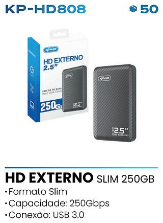 HD EXTERNO SLIM 250GB USB 3.0KNUP