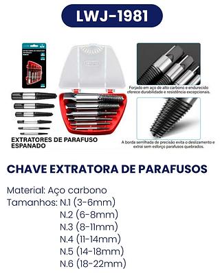 EXTRATORES DE PARAFUSO ESPANADO LUATEK