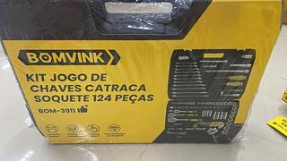 KIT JOGO DE CHAVES CATRACA SOQUETE 124 PEÇAS BOMVINK