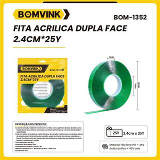 FITA ACRILICA DUPLA FACE 2.4CM*25Y BOMVINK