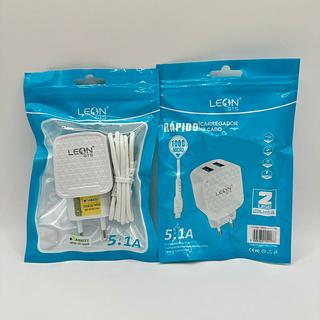 CARREGADOR RAPIDO 5.1A 2USB MICRO V8 LEON GTS