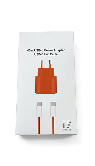 40W USB-C POWER ADAPTER USB-C TO CABLE 17PRO MAX