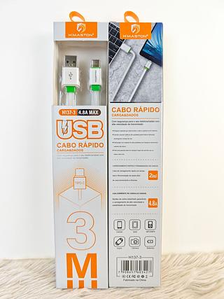 CABO USB RAPIDO 4.8A MAX 3M HMASTON