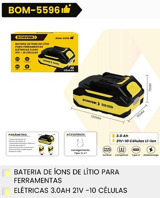 BATERIA DE IONS DE LITIO PARA FERRAMENTAS ELETRICA 21V BOMVINK