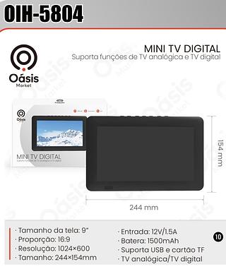 MINI TV DIGITAL 9'' OSÁSIS MARKET