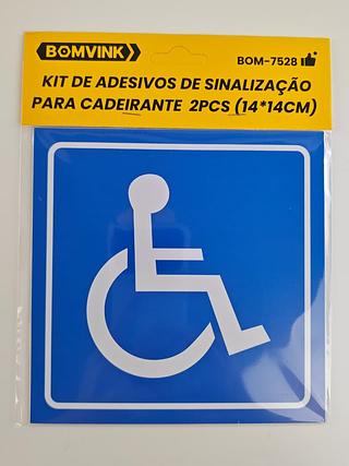 KIT DE ADESIVOS DE SINALIZAÇÃO PARA CADEIRANTE 2PCS (14*14CM) BOMVINK