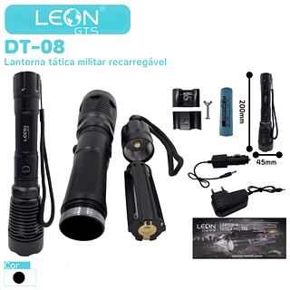 LANTERNA TATICA MILITAR LUZ FORTE LEON GTS