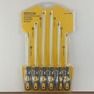 CONJUNTO CHAVE DE FENDA E PHILLIPS 6PEÇAS BOMVINK