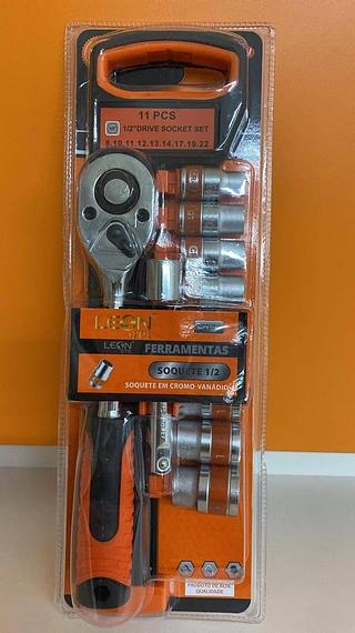 CONJUNTO DE SOQUETES 1/2 COM 11 PEÇAS LEON GTS