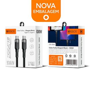 CABO TURBO-ELEGANT BLACK TYPE-C - LIGTNING - HREBOS