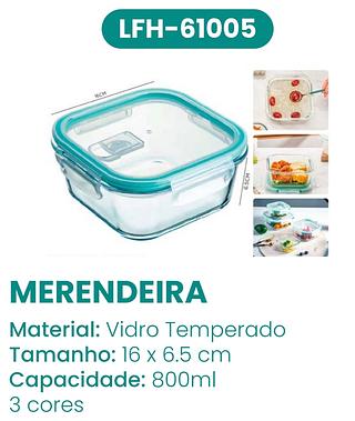 POTE DE VIDRO HERMÉTICO COM TAMPA UZ RETANGULAR ROSA