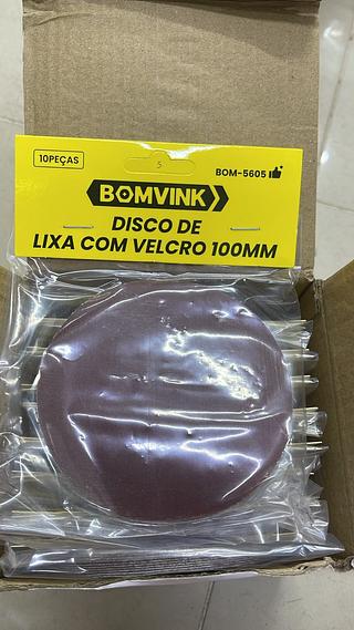 DISCO DE LIXA COM VELCRO 100MM BOMVINK