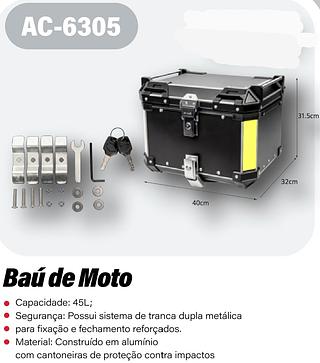 BAU TRASEIRO DE MOTO EM LIGA DE ALUMINIO ATEC