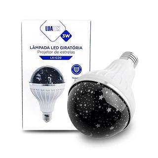 LK-G20 LAMPADA LED GIRATORIO PROJETOR DE ESTRELAS 3W LUATEK