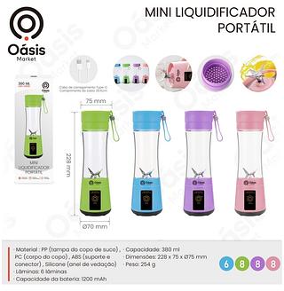MINI LIQUIDIFICADOR PORTATIL 380ML OASIS MARKET