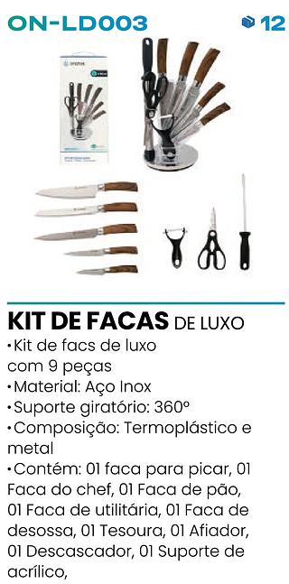 KIT DE FACAS LUXO TESOURA-AFIADOR-DESCASCADOR ONISTEK