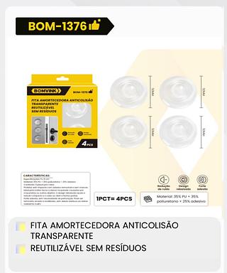 FITA AMORTECEDORA ANTICOLISÃO TRANSPARENTE REUTILIZÁVEL SEM RESÍDUOS BOMVINK