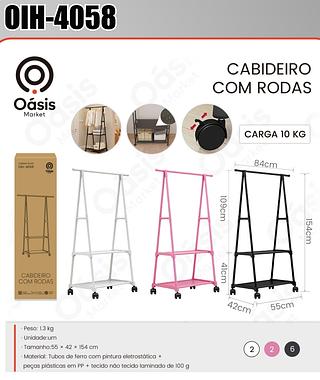 CABIDEIRO COM RODAS CARGA 10KG OÁSIS MARKET