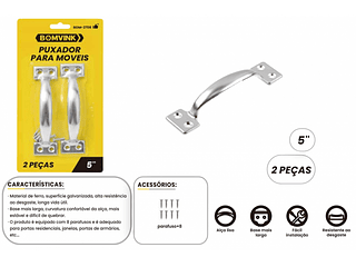 PUXADOR PARA MOVEIS 5 POLEGADAS 2PCS BOMVINK