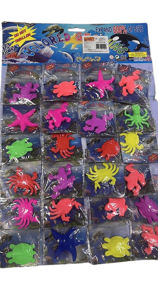 BRINQUEDO ANIMAL CRESCE NA AGUA DE PLASTICO COLORED GROWING