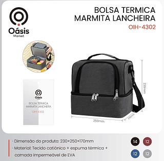 BOLSA TÉRMICA MARMITA LANCHEIRA OÀSIS MARKET