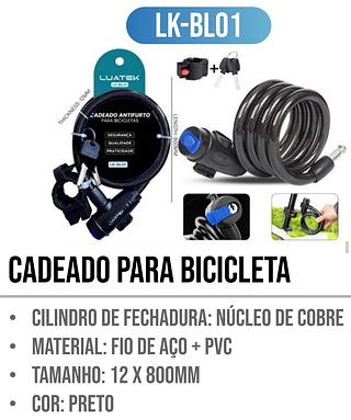 CADEADO BLOQUEADOR DE BICICLETA LUATEK