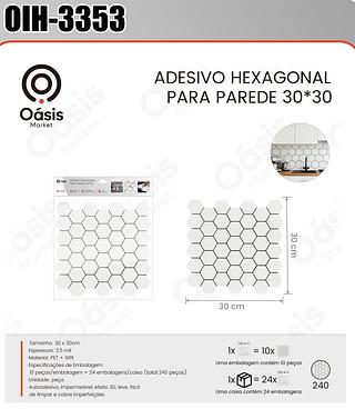 ADESIVO HEXAGONAL PARA PAREDE 30*30 OASIS
