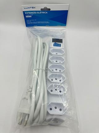 EXTENSÃO ELETRICA 6 TOMADAS 3M LUATEK