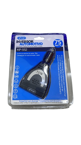 INVERSOR AUTOMOTIVO 75WTTS 12VDC/110AC KNUP